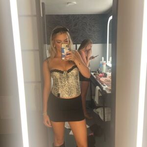 Snakeskin Print Corset Top